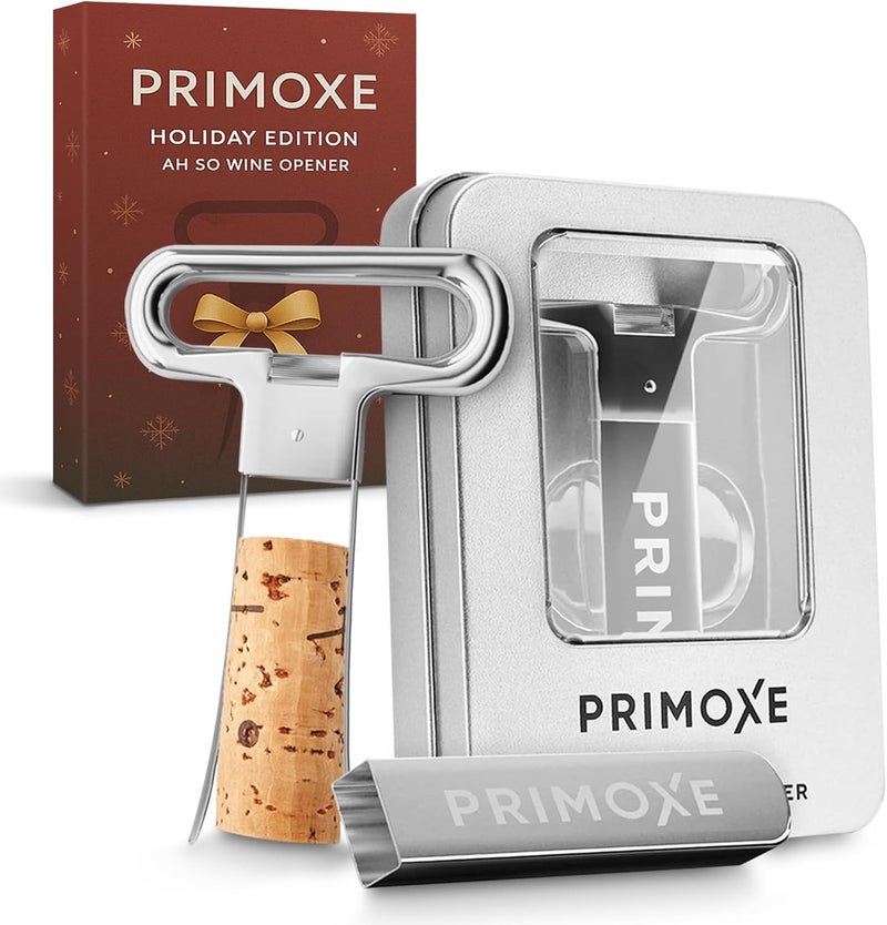 PRIMOXE Christmas Stocking Stuffers for Men Ah So Two Prong Wine Opener & Bottle Opener Professional Stainless Steel Corkscrew Wine Bottle Opener Champagne & Travel Cork Puller Gift - Image 1